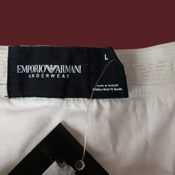 Emporio Armani Mens White Briefs Soft Stretchy Fabric White Size Large set of 2 - Picture 2 of 9